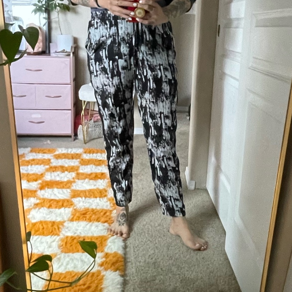 Black and White Patterned Pants